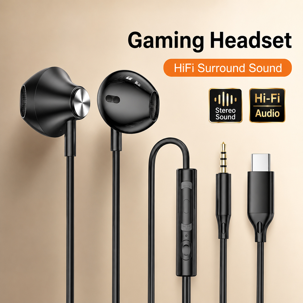 Tablet Accessories For Gaming - HiFi Surround Headphones Bass Stereo Sound