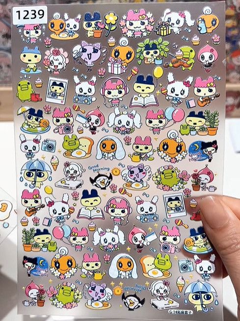Boox Tablet Accessories - New Embossed Tamagotchi Waterproof Stickers, Cute