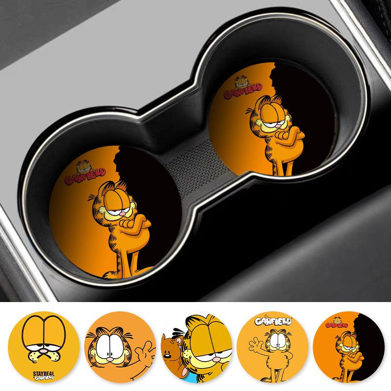 Tablet Accessories For Car - Cartoon Garfield Car Cup Coaster Universal