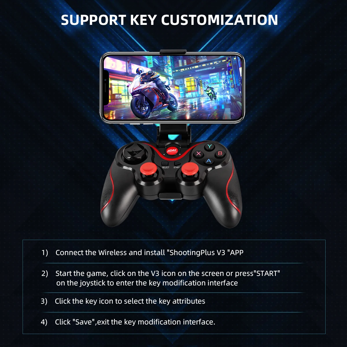 GAMINJA Wireless Bluetooth Gam - Android Tablet Gaming Accessories recension och pris