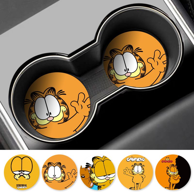 Cartoon Garfield Car Cup Coast - Tablet Accessories For Car recension och pris