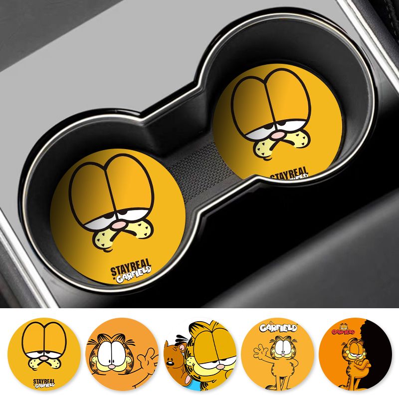 Cartoon Garfield Car Cup Coast - Tablet Accessories For Car recension och pris