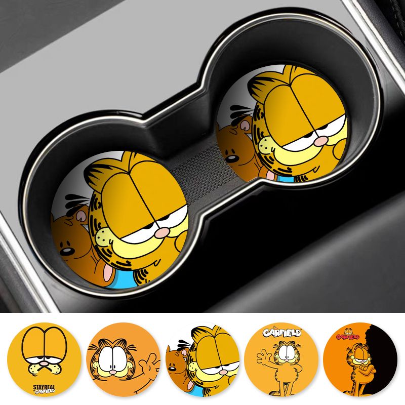 Cartoon Garfield Car Cup Coast - Tablet Accessories For Car recension och pris